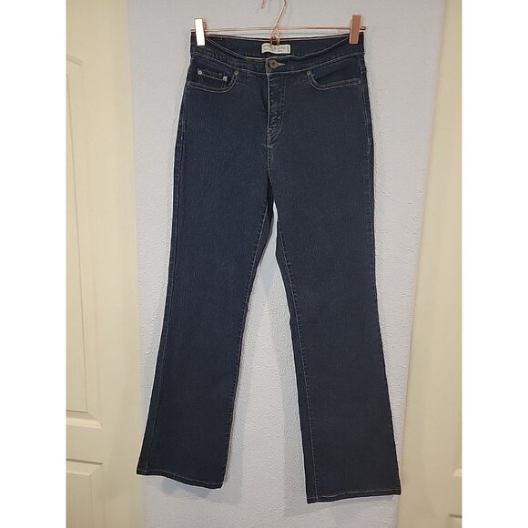 Levi's 512 Jeans Womens 8M Blue Perfectly Slimming Boot Cut Dark Wash Denim - Picture 2 of 7